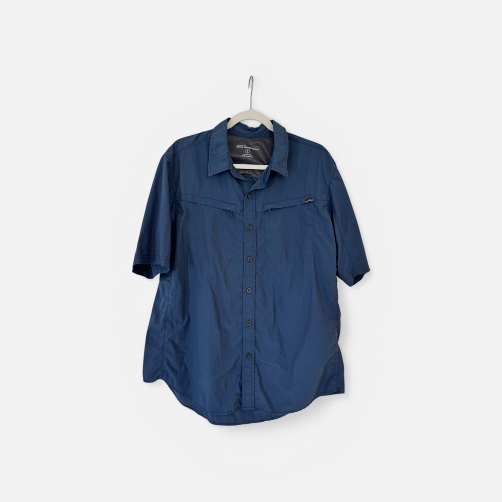 Eddie Bauer Blue Short-Sleeve Sport Shirt
